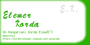 elemer korda business card